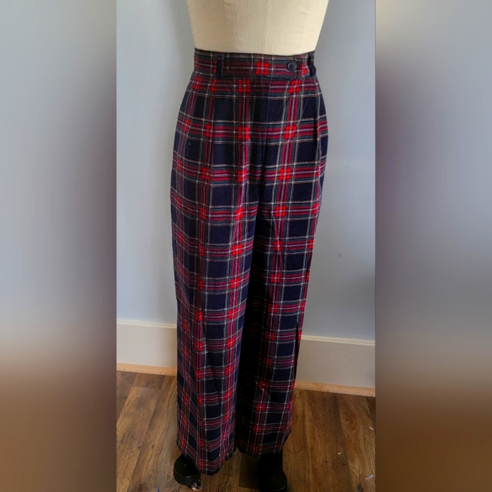Charter Club Corduroy Scottish Plaid Cotton Pants Size 12